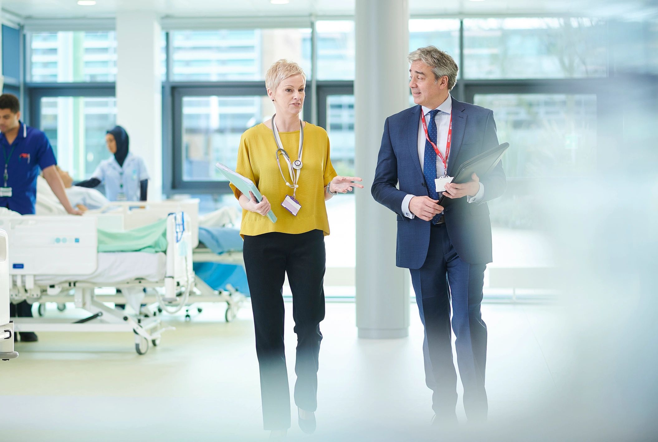 Hospital operations meeting with administrators and partners